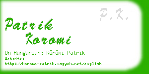 patrik koromi business card